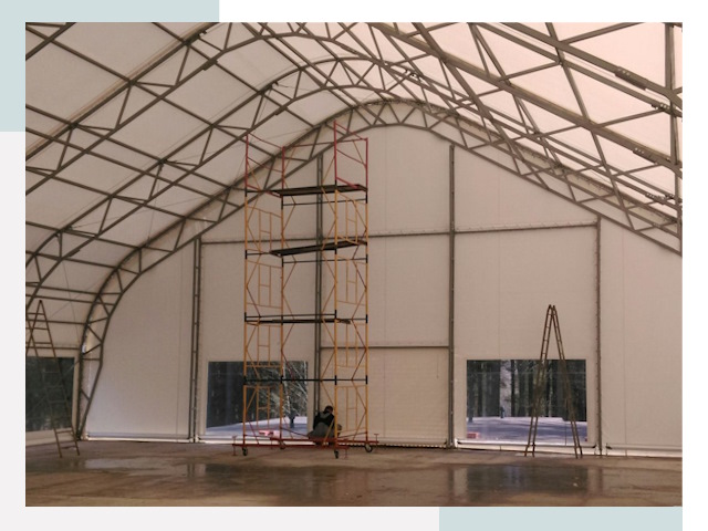 Шатровые ангары в Зеленодольске